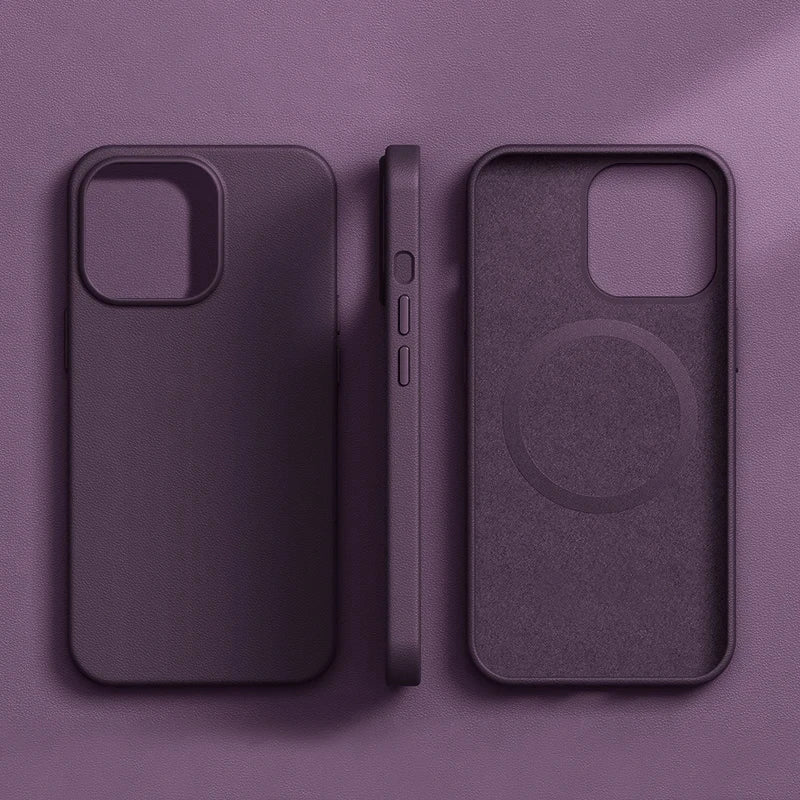 Original Leather Wireless Charging Animation Cases for iPhone 16 15 14 13 Pro Max Magsafe Phone Case Magnetic Cover Accessories