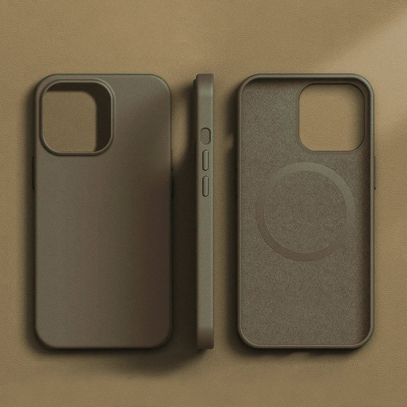 Original Leather Wireless Charging Animation Cases for iPhone 16 15 14 13 Pro Max Magsafe Phone Case Magnetic Cover Accessories