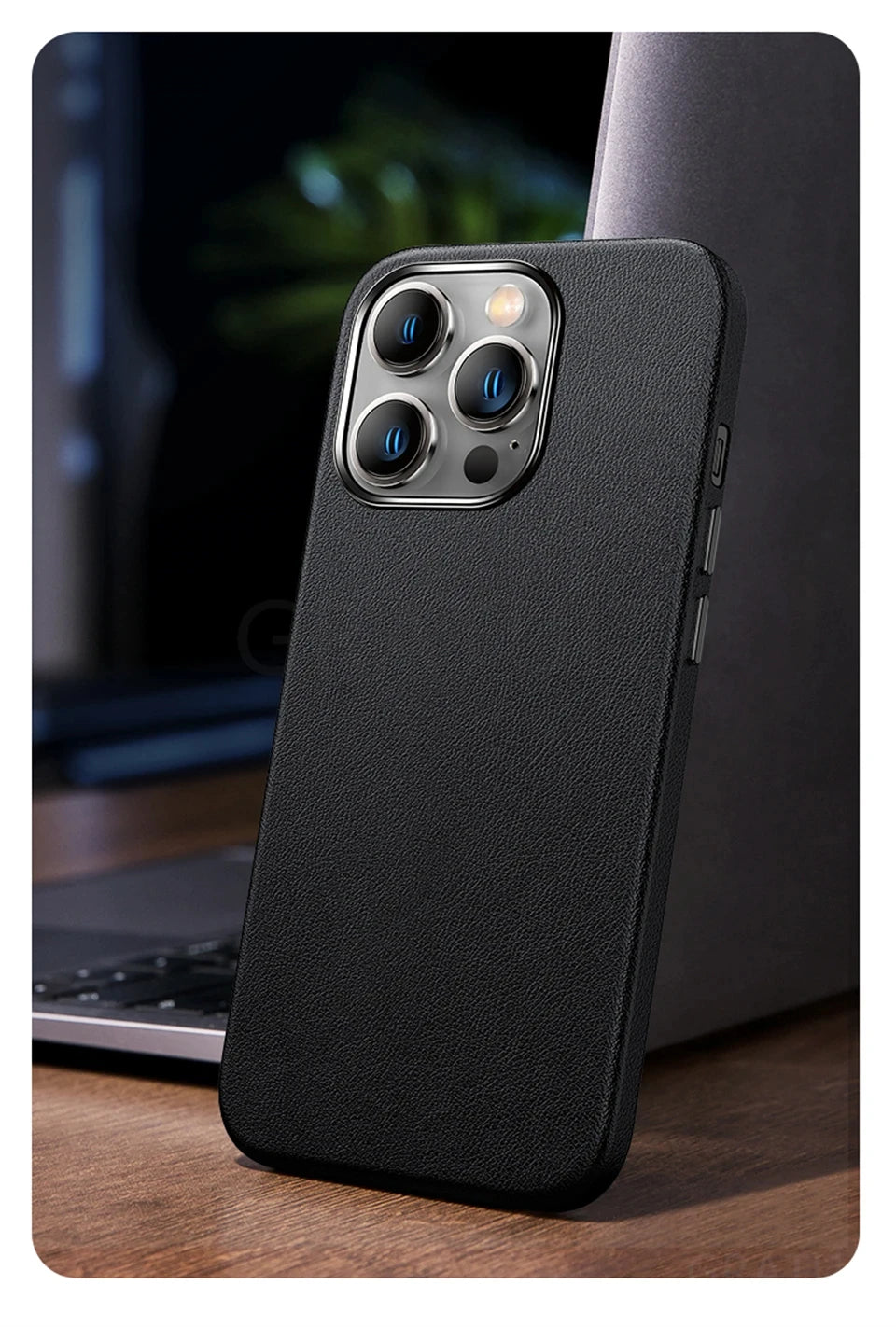 Original Leather Wireless Charging Animation Cases for iPhone 16 15 14 13 Pro Max Magsafe Phone Case Magnetic Cover Accessories